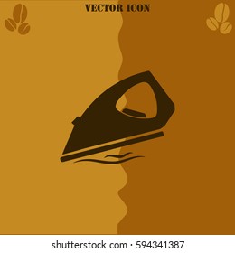 Iron vector  icon. Coffee symbol background.