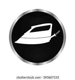 iron - vector icon on a black button
