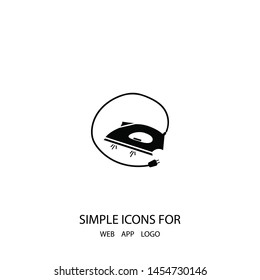An iron vector icon. A symbol of ironing and an iron. A sign of an iron.