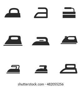 iron vector icons. Simple illustration set of 9 iron elements, editable icons, can be used in logo, UI and web design