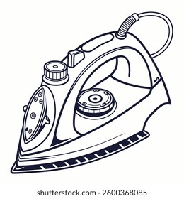 Iron vector line art on white background
