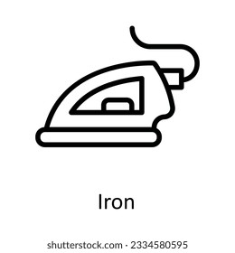 Iron Vector outline Icon Design illustration. Kitchen and home  Symbol on White background EPS 10 File
