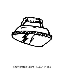 iron vector sketch isolated, hand-drawn icon.