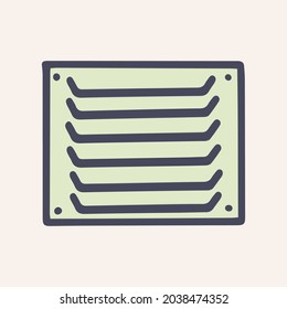 Iron ventilation grill color vector doodle simple icon