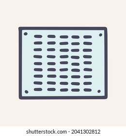 Icono simple de doodle vectorial de color de parrilla de ventilación de hierro