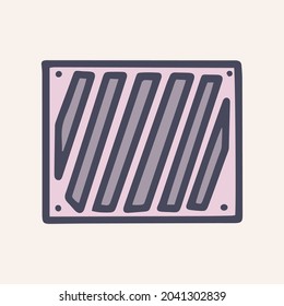 Eiserne Lüftungs-Grill Farbe Vektorsymbol einfache Symbol