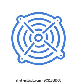 Icono simple de doodle vectorial de la línea de grill de ventilación de hierro
