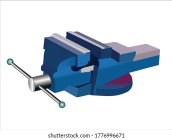 iron vise to fasten the board. iron vise for large board used for carpentry.