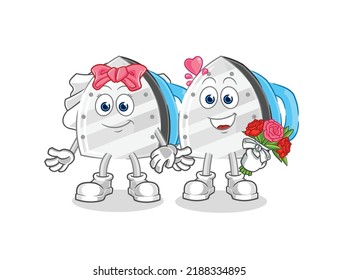 the iron wedding cartoon. cartoon mascot vector