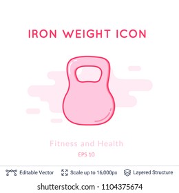 Iron weight icon isolated on white. Sports equipment vector logo. Modern pictogram for web graphics