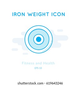Iron weight icon isolated on white. Sports equipment vector logo. Modern pictogram for web graphics