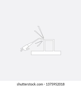 iron welding icon vector