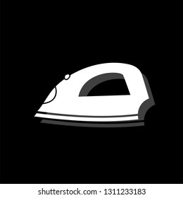 Iron. White flat simple icon with shadow
