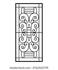 Eisen Fenster Grill Design Silhouette Vektor Vorlage