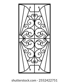 Eisen Fenster Grill Design Silhouette Vektor Vorlage