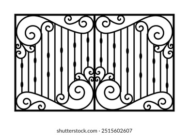 Plantilla de Vector de diseño de parrilla de ventana de hierro