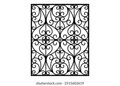 Iron window grill design vector template