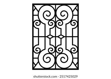 Modelo de vetor de design de grelha de janela de ferro