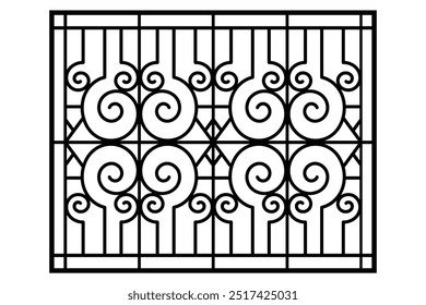 Iron window grill design vector template