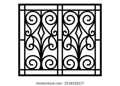 Iron window grill design vector template