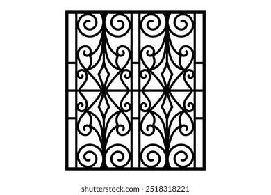 Iron window grill design vector template
