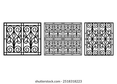 Iron window grill design vector template