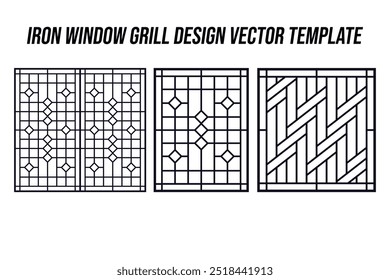 Modelo de vetor de design de grelha de janela de ferro