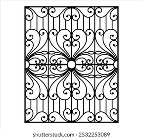 Iron window grill design vector template