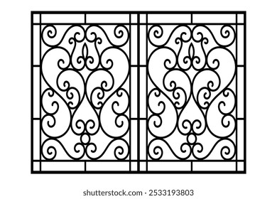 Plantilla de Vector de diseño de parrilla de ventana de hierro