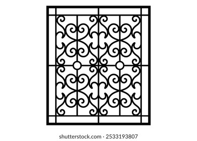 Iron window grill design vector template