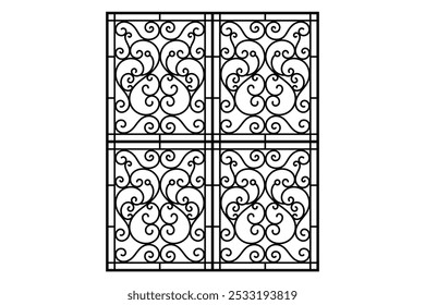 Iron window grill design vector template
