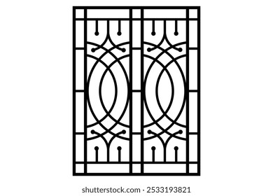 Iron window grill design vector template