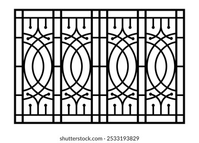 Iron window grill design vector template