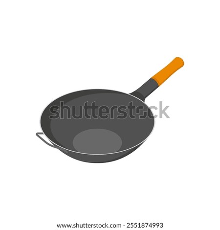 Iron Wok Flat Icon, Vector illustration