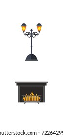 Iron works icon set