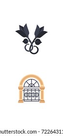 Iron works icon set