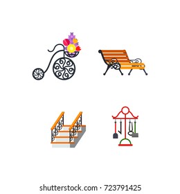 Iron works icon set