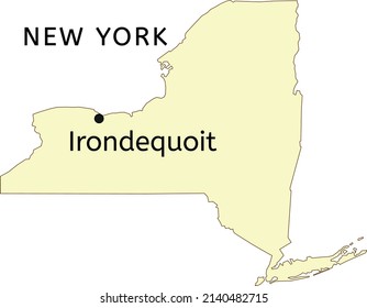 Irondequoit city location on New York state map
