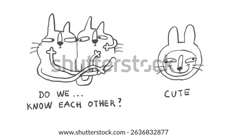 Ironic Cat Doodles – Hand Drawn Comic Sketches for Prints and Stickers