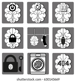 Ironic icons. Brain.