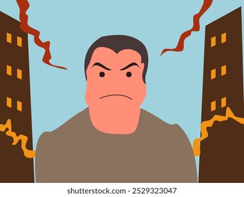 ironic man flat design vector illustration