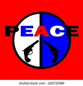 ironic peace design with guns