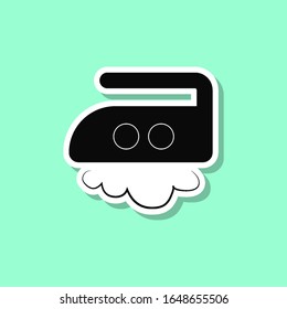 Ironing at an average temperature of up to 180 degrees sticker style icon. Simple thin line, outline, glyph, flat vector of wash icons for ui and ux, website or mobile