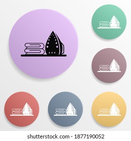 Ironing badge color set icon. Simple glyph, flat vector of wash icons for ui and ux, website or mobile application