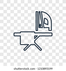 Ironing board concept vector linear icon isolated on transparent background, Ironing board concept transparency concept in outline style