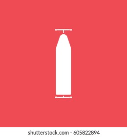 Ironing Board Flat Icon On Red Background