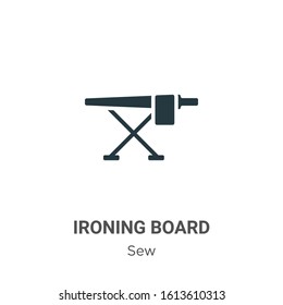 Ironing board glyph icon vector on white background. Flat vector ironing board icon symbol sign from modern sew collection for mobile concept and web apps design.