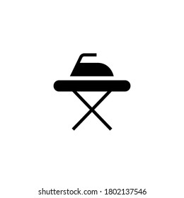 Ironing board Icon in black flat glyph, filled style isolated on white background