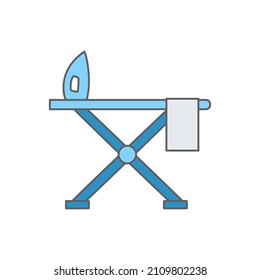 Ironing board Icon in color icon, isolated on white background 