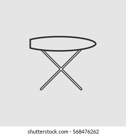 Ironing board icon flat. Black pictogram on grey background. Vector illustration symbol
